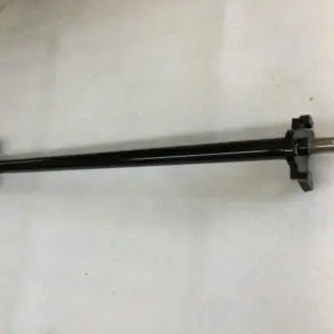 A black rod with two metal rods attached to it.