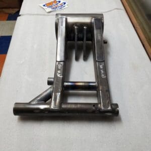 A metal frame sitting on top of a table.