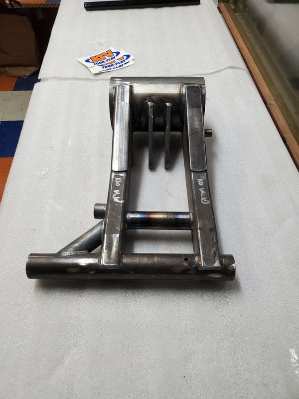 A metal frame sitting on top of a table.