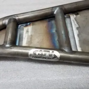 A metal frame with some type of name on it