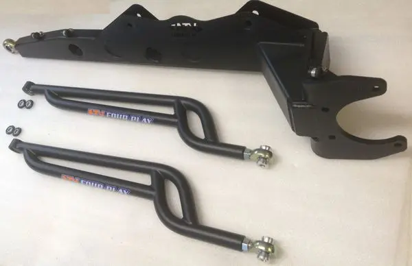 A pair of long travel trailer springs and a frame.