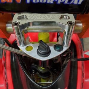 A close up of the steering wheel on a car