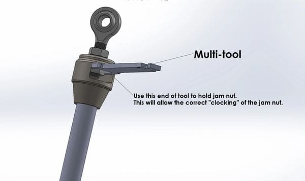 A close up of the multi-tool with instructions.